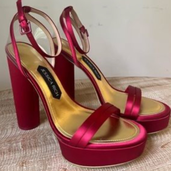 Jessica Rich Platform Sandal in Burgundy Size 7.5 - Picture 2 of 10